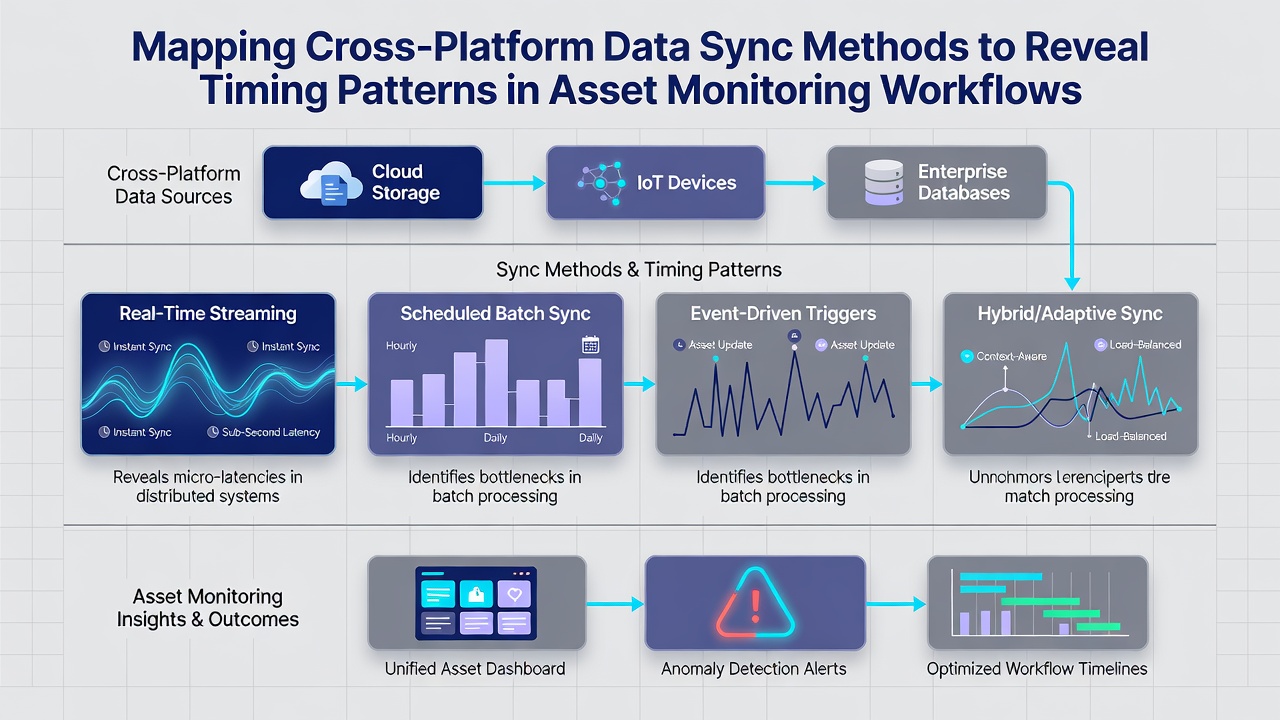 Visualization of timing pattern analysis in cross-platform asset monitoring